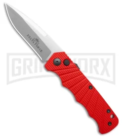 Delta Force Automatic Knife Red Aluminum - Satin Plain