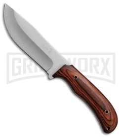Elk Ridge Mystifier Brown Pakkawood Fixed Blade Knife - Satin Plain