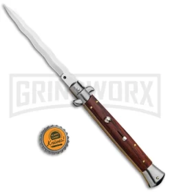 Frank B. 11" Italian Stiletto Cocobolo Automatic Knife - Kris Polish -Knives Sale Online Shop Frank B 11in Italian Stiletto Cocobolo Auto Kriss Polish BHQ 91162 jr bottlecap large