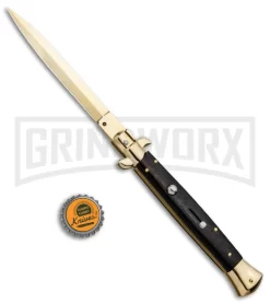 Frank B. 11" Ebony Italian Stiletto Gold Plated Knife - Dagger Gold -Knives Sale Online Shop Frank B 11in Italian Stiletto Gold Plated Ebony Dagger BHQ 85971 jr bottlecap large