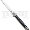 Frank B. 11" Italian Stiletto Sim Dark Horn Automatic Knife - Satin