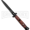 Frank B. 9" Italian Stiletto Sim Wood Automatic Knife - Bayo Black