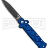 Frank B. Italian Stealth Blue Automatic Knife - Black Plain