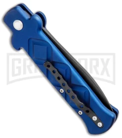 Frank B. Italian Stealth Blue Automatic Knife - Black Plain -Knives Sale Online Shop Frank Beltrame B Stealth Blue Black Auto GX 33739 jr side large