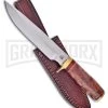 Frost Chipaway Brown Bear Bowie Fixed Blade Knife W/ Sheath - Satin Plain