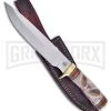 Frost Chipaway Red Plains Chief Bone & Wood Fixed Blade Knife - Satin Plain