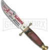 Frost Cutlery Alabama Bowie Red Frostwood Fixed Blade Knife - Satin Plain