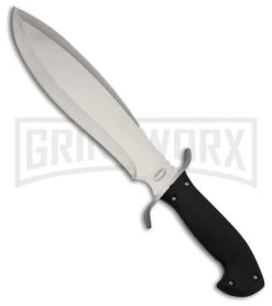 Frost Cutlery Arapaho Black Rubber Fixed Blade Knife - Satin Plain