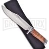 Frost Cutlery Bighorn Pro Brown Leather Fixed Blade Knife - Satin Plain