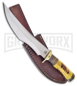 Frost Cutlery Black Fort Warrior Bone Fixed Blade Knife - Satin Plain