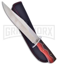 Frost Cutlery Black Hills Bowie Pakkawood Fixed Blade Knife - Satin Plain