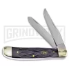 Frost Cutlery Black Hills Trapper Black Bone Manual Knife - Mirror Plain