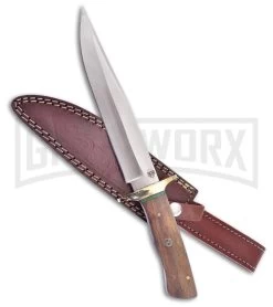 Frost Cutlery Buffalo Spirit Bowie Pakkawood Fixed Blade Knife - Satin Plain