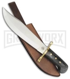Frost Cutlery Chipaway Big Grizz Bowie Black Fixed Blade Knife - Satin Plain