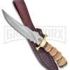 Frost Cutlery Chipaway Cork Screw Olive Wood Fixed Blade Knife - Satin Plain