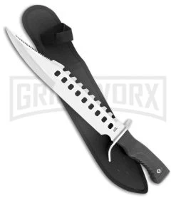 Frost Cutlery Chipaway Guardian Black Rubber Fixed Blade Knife - Satin Plain