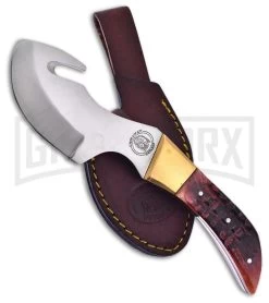 Frost Cutlery Chipaway Snake River Gut Hook Bone Fixed Blade Knife - Satin Plain