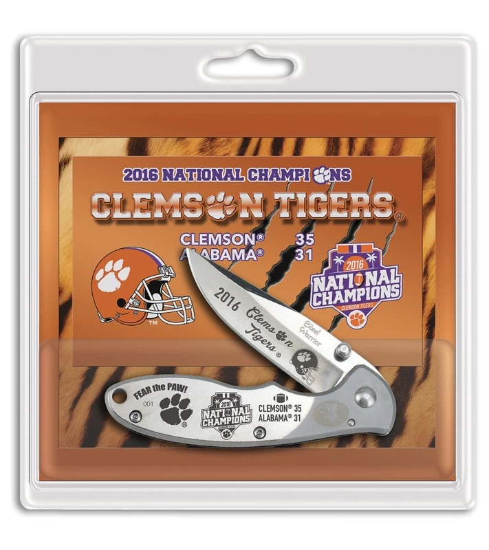 Frost Cutlery Clemson Champs Satin Manual Folding Knife - Mirror Plain 1 Frost Cutlery Clemson Champs Satin Manual Folding Knife - Mirror Plain
