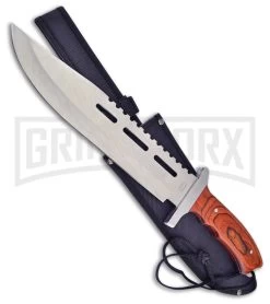 Frost Cutlery Combat Dagger Brown Pakkawood Fixed Blade Knife - Satin Plain