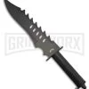 Frost Cutlery Fire Warrior Bowie Black Fixed Blade Knife - Black Plain
