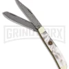 Frost Cutlery Hen & Rooster Damascus Trapper Mother Of Pearl Pocket Knife