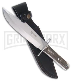 Frost Cutlery Hen & Rooster Master Bowie Stag Fixed Blade Knife - Mirror Plain