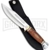 Frost Cutlery Iron Horse Bowie Brown Pakkawood Fixed Blade Knife - Satin Plain