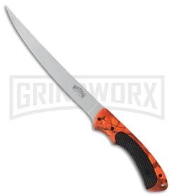 Frost Cutlery Master Angler Fillet Orange Fixed Blade Knife - Bead Blast Plain