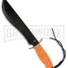 Frost Cutlery Quicksilver Orange Fixed Blade Knife - Black Plain