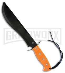 Frost Cutlery Quicksilver Orange Fixed Blade Knife - Black Plain