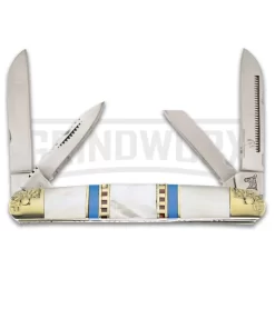Frost Cutlery Silverhorse Congress White/Pearl Manual Knife - Mirror Plain