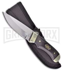 Frost Cutlery Steel Warrior Coon Hunter Horn Fixed Blade Knife - Mirror Plain