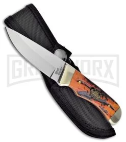 Frost Cutlery Steel Warrior Coon Hunter Molasses Fixed Blade Knife -Mirror Plain