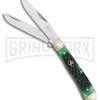 Frost Cutlery Steel Warrior Trapper Dark Green Bone Pocket Knife