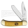 Frost Cutlery Steel Warrior Baby Saddlehorn Yellow Manual Knife - Mirror Plain