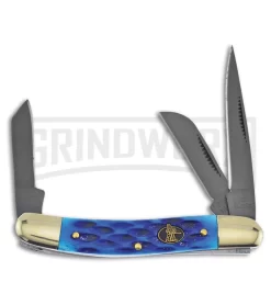 Frost Cutlery Steel Warrior Range Rider Blue Bone Manual Knife - Gray Plain