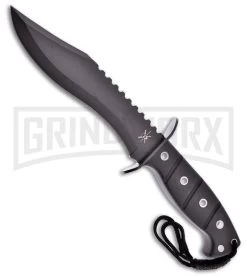 Frost Cutlery Tac Xtreme Buccaneer Black Fixed Blade Knife - Black Plain