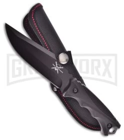 Frost Cutlery Tac Xtreme Madrugada Rubber Fixed Blade Knife - Black Plain