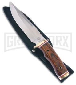 Frost Cutlery Trophy Stag Pakkawood Fixed Blade Knife - Satin Plain
