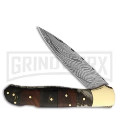 Frost Cutlery Whitetail Damascus Ram Lockback Knife