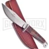 Frost Cutlery Whitetail Lookout Brown Leather Fixed Blade Knife - Satin Plain