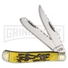Frost Cutlery Wild Turkey Trapper Yellow Pocket Knife