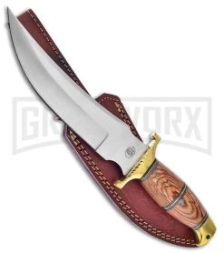 Frost Cutlery Chipaway Tiger Claw Pakkawood Fixed Blade Knife - Satin Plain