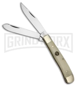 Frost Cutlery Hen & Rooster Trapper White Smooth Bone Pocket Knife