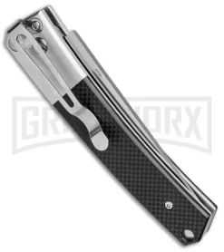 Ganzo Knives G7361-BK G-10 Automatic Knife - Satin Plain -Knives Sale Online Shop Ganzo Knives Black G 10 Auto Flat Grind Satin G7361 BK BP 25414 jr side large