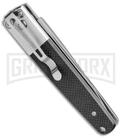 Ganzo Knives G7211-BK Black G-10 Automatic Knife - Flat Grind Satin -Knives Sale Online Shop Ganzo Knives Black G 10 Flat Grind Satin G7211 BK BP 25412 jr side large