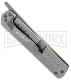 Gerber Ayako Green Aluminum Frame Lock Knife - Gray Plain -Knives Sale Online Shop Gerber Ayako FL Green Aluminum Gray 30 001690 BHQ 105513 jr side large