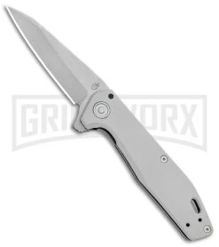 Gerber Fastball Urban Gray Aluminum Liner Lock Flipper Knife - Stonewash Plain