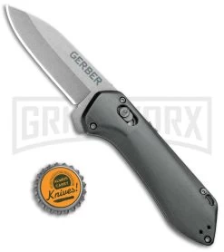 Gerber Highbrow Compact Gray Al A/O Spring Assisted Knife - Stonewash Plain -Knives Sale Online Shop Gerber Highbrow Compact A O SA Gray SW 30 001518N BHQ 94148 jr bottlecap large