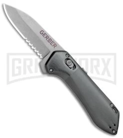 Gerber Highbrow Gray Al Compact A/O Spring Assisted Knife- Stonewash Serr